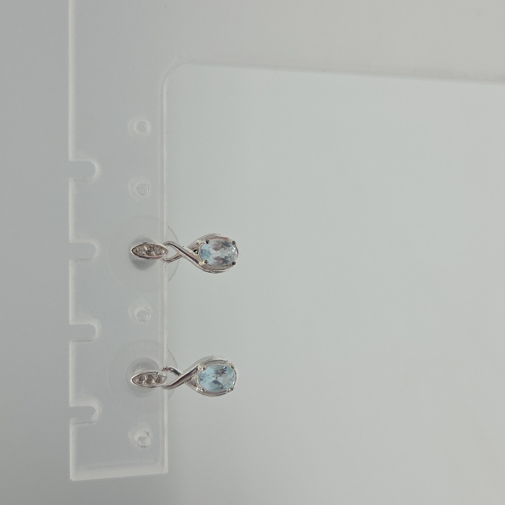 Sterling Silver Earrings with Blue Gemstones